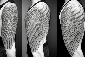 symmetrical angel wing tattoo idea