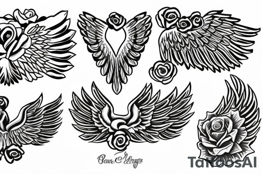 Angel wings from a rose tattoo idea