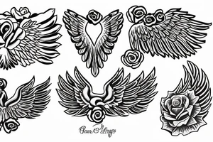Angel wings from a rose tattoo idea