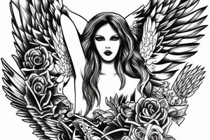 Angel hovering tattoo idea