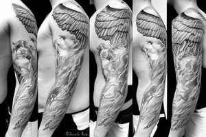 Angel hovering tattoo idea