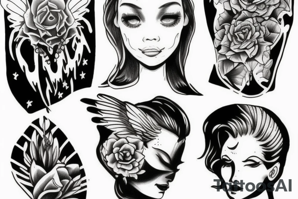 Angel hovering tattoo idea