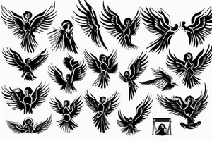 Angel flying, symetrical tattoo idea