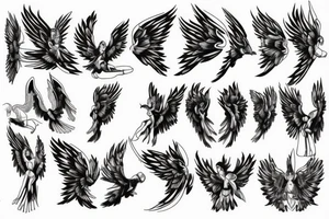 Angel flying, symetrical tattoo idea