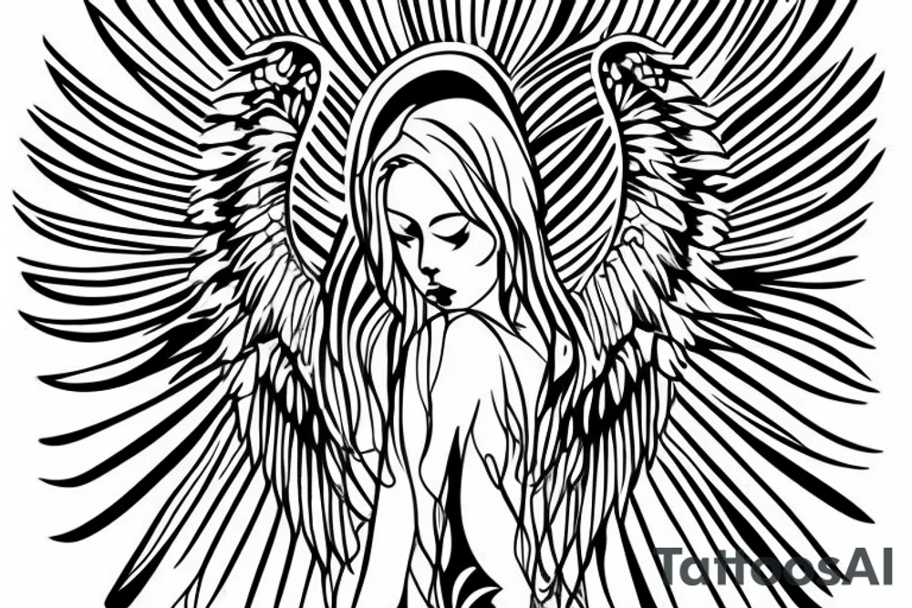 Angel flying, symetrical tattoo idea