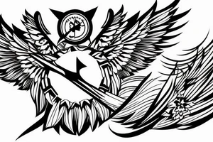 Angel flying, symetrical tattoo idea