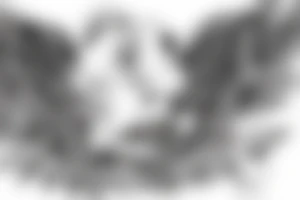 Angel flying, symmetrical wings curving down tattoo idea