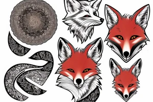 Two foxes in one tattoo
White fox + red fox side of thigh tattoo idea