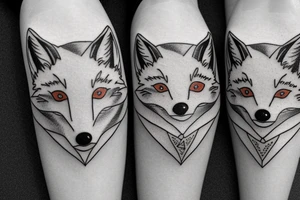 Two foxes in one tattoo
White fox + red fox side of thigh tattoo idea