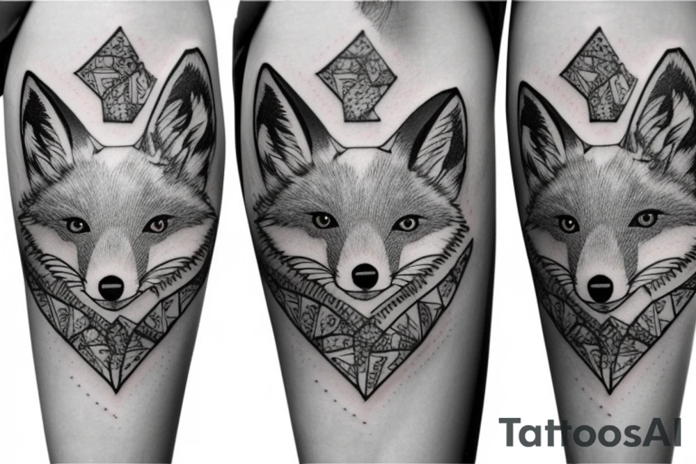 Two foxes in one tattoo
White fox + red fox side of thigh tattoo idea