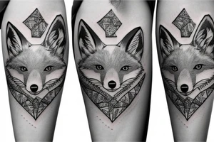 Two foxes in one tattoo
White fox + red fox side of thigh tattoo idea
