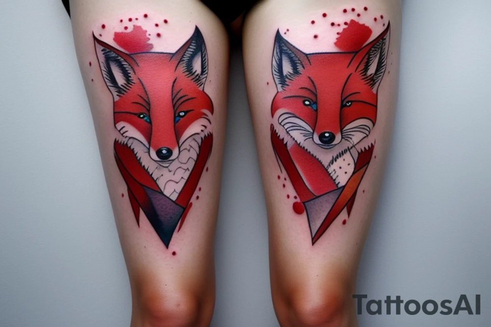 Ying Yang fox twins
White fox + red fox side of thigh tattoo idea