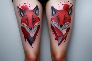 Ying Yang fox twins
White fox + red fox side of thigh tattoo idea
