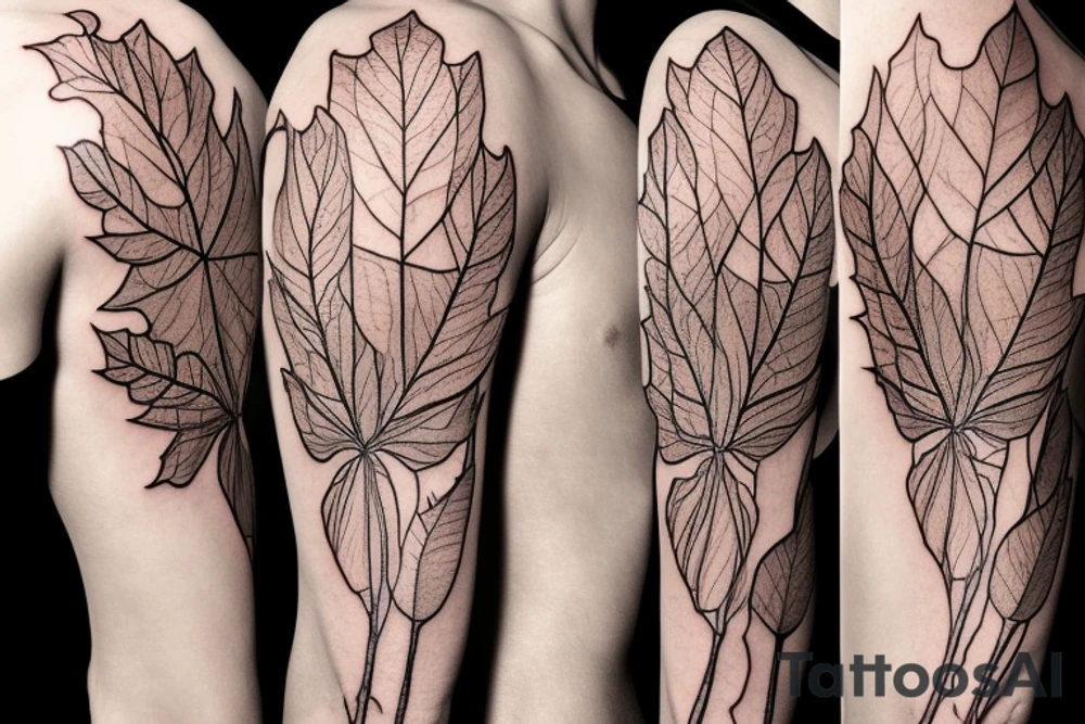Branch of maple leaves from shoulder to colorbone. tattoo idea