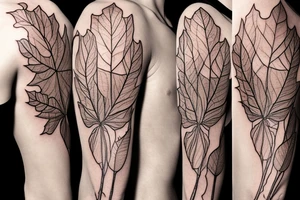 Branch of maple leaves from shoulder to colorbone. tattoo idea