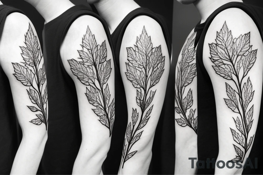 Branch of maple leaves from shoulder to colorbone. tattoo idea