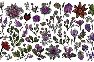 Wildflowers with faeries tattoo idea