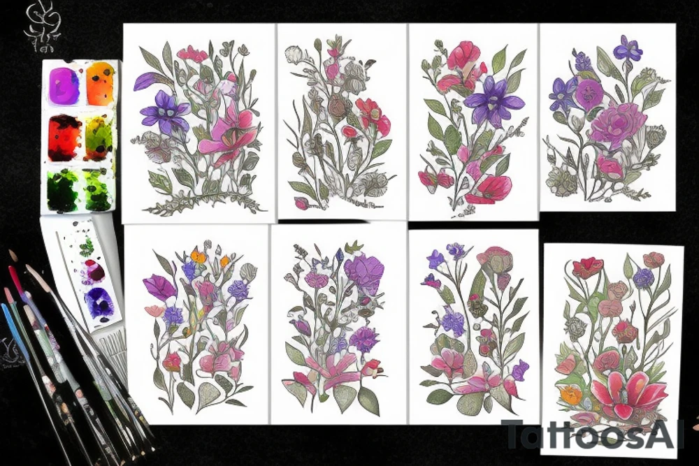 Wildflowers with faeries tattoo idea