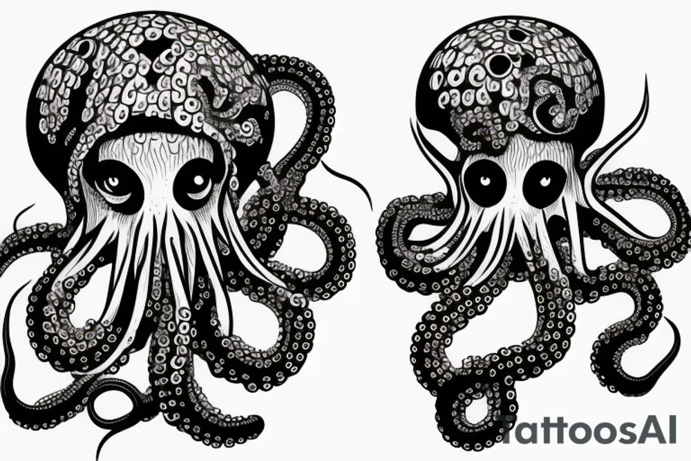 horror octopus on the back of the hand tattoo idea