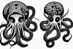 horror octopus on the back of the hand tattoo idea