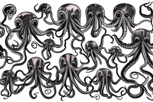 horror octopus on the back of the hand tattoo idea