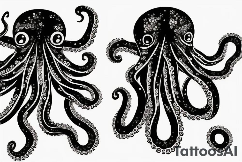 japanese horror octopus on the back of the hand tattoo idea