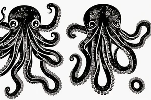 japanese horror octopus on the back of the hand tattoo idea