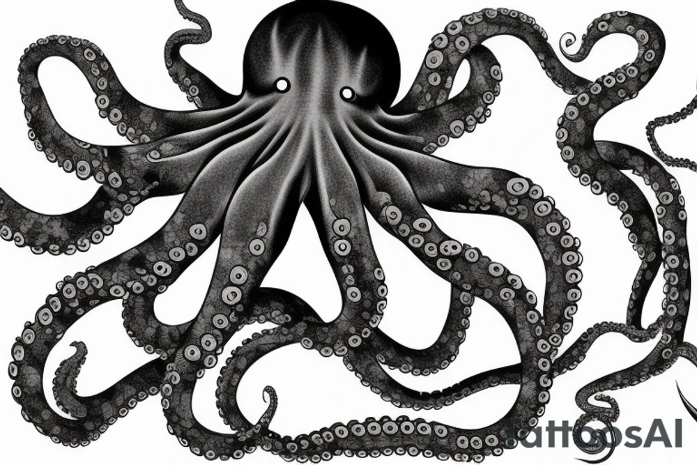 japanese horror octopus tattoo idea
