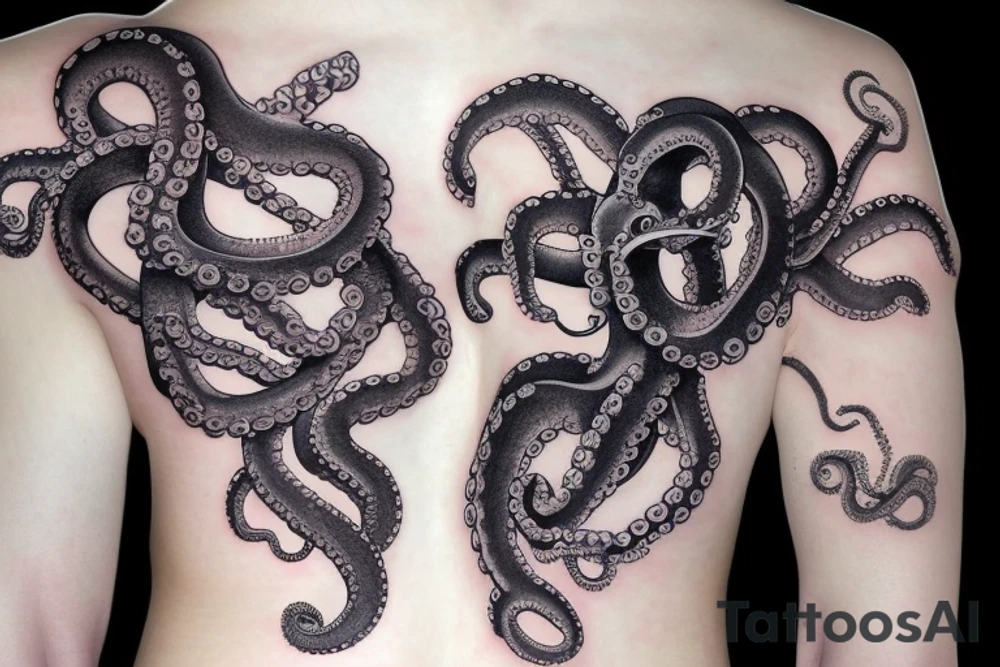 japanese horror octopus tattoo idea