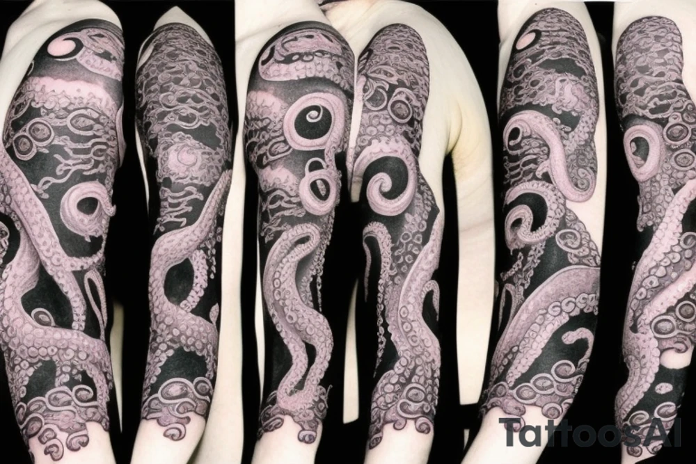 japanese horror octopus tattoo idea