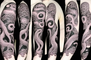 japanese horror octopus tattoo idea