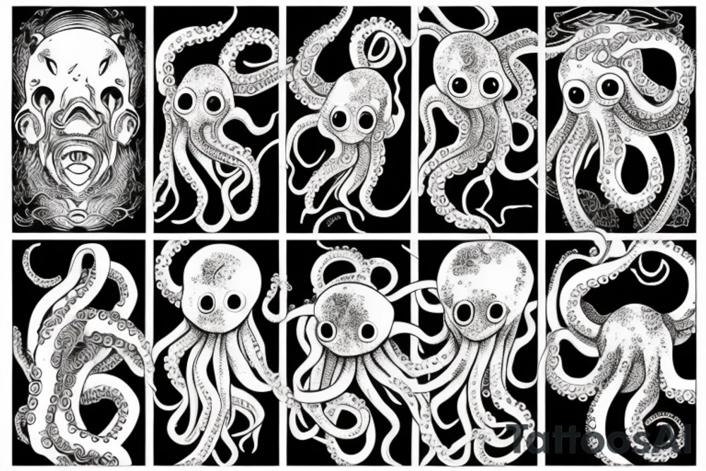 japanese horror octopus tattoo idea