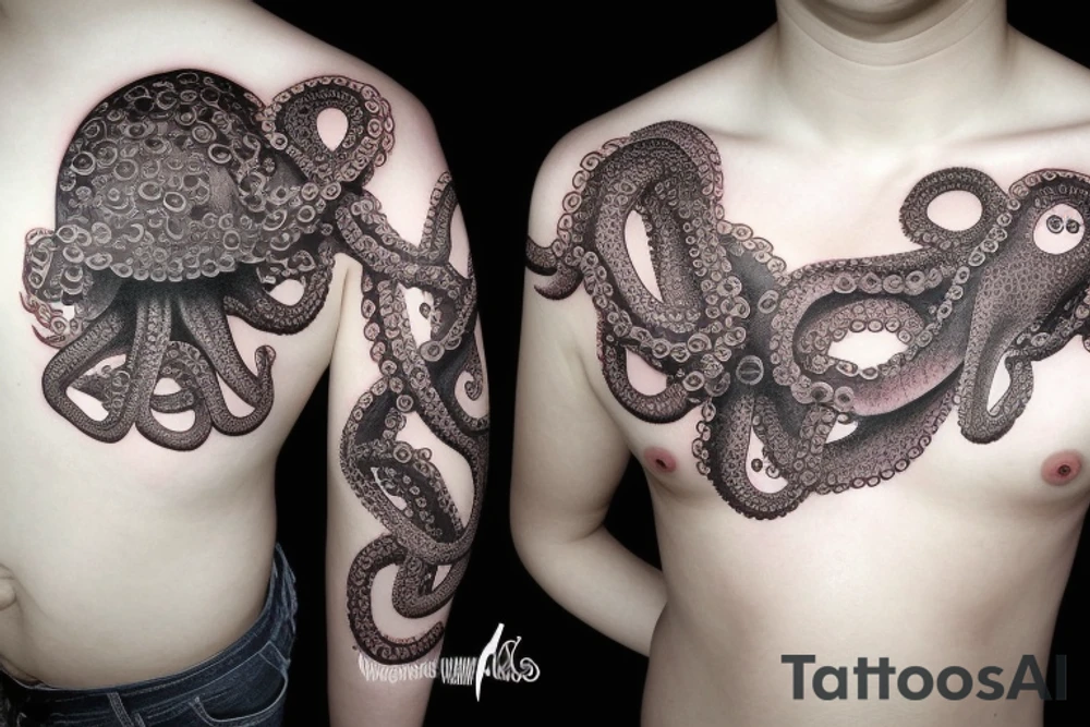 japanese horror octopus tattoo idea