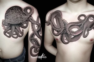 japanese horror octopus tattoo idea
