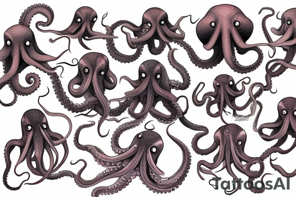 japanese mutated octopus tattoo idea