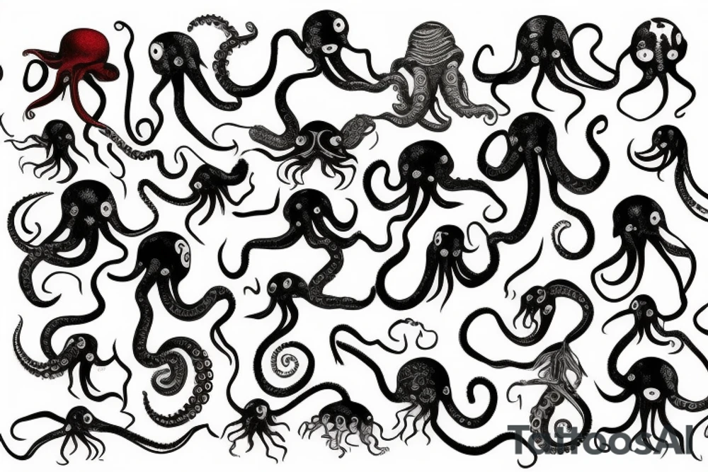 mutated octopus tattoo idea