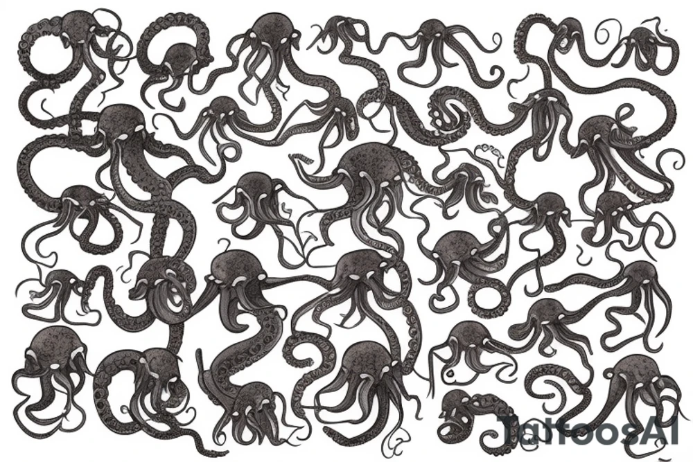 mutated octopus tattoo idea