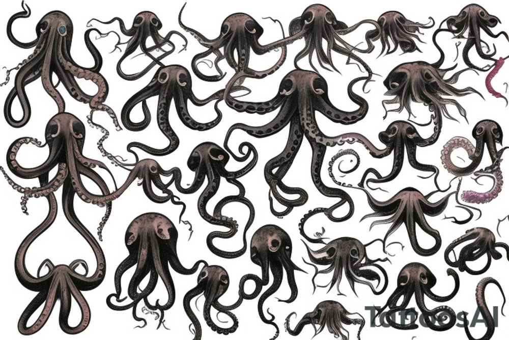 mutated octopus tattoo idea