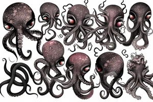 mutated octopus tattoo idea
