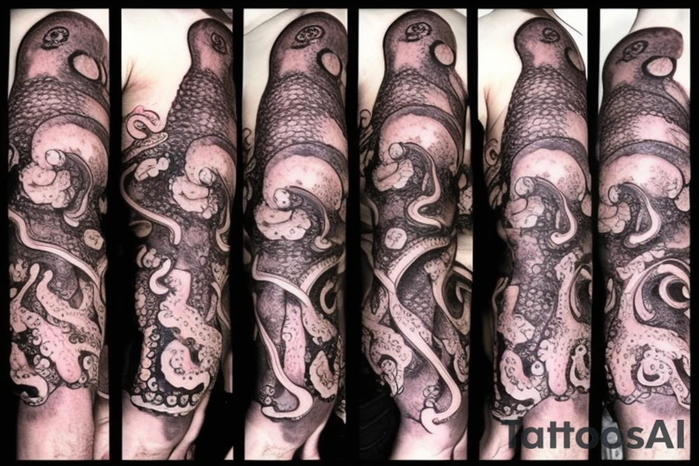 mutated octopus tattoo idea