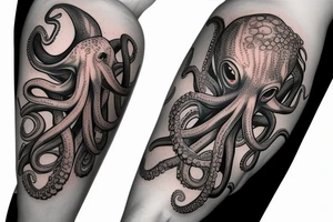 mutated octopus tattoo idea