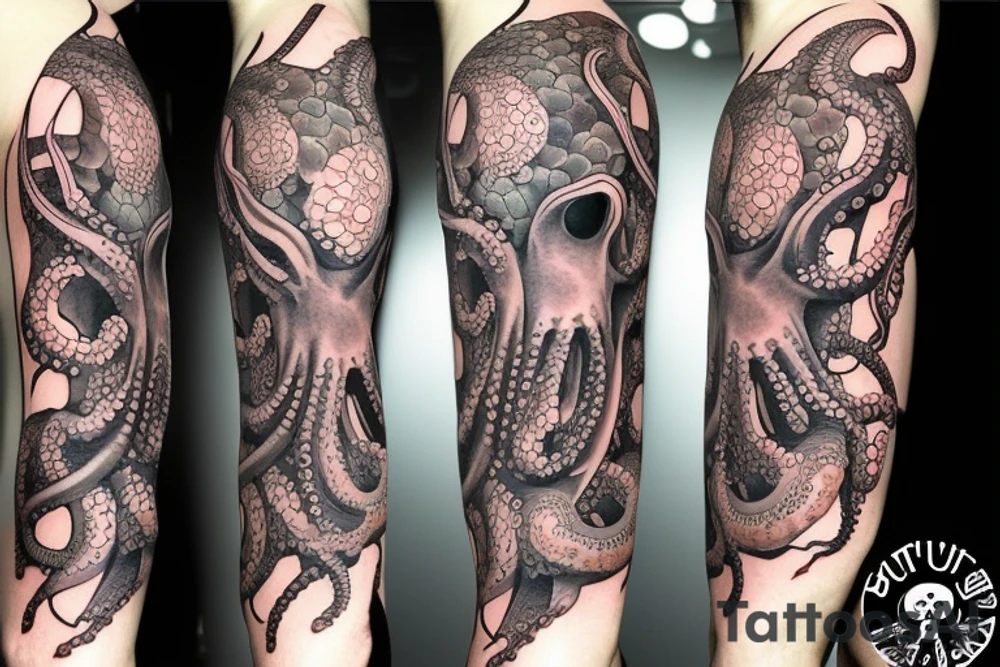 mutated octopus tattoo idea