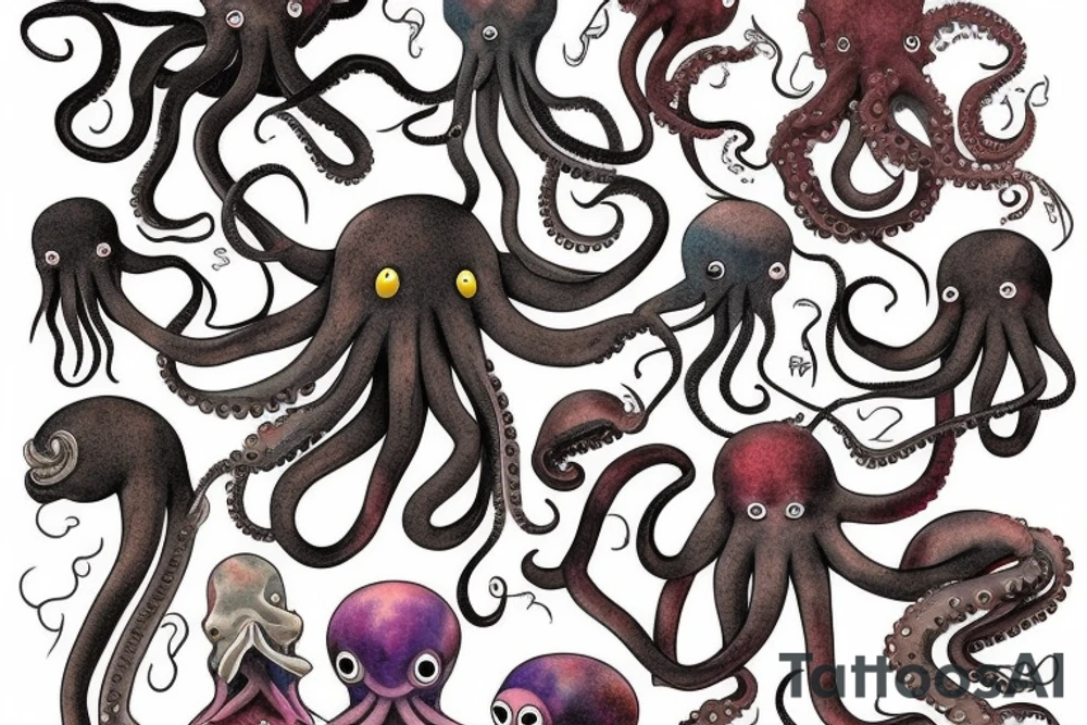 mutated octopus tattoo idea