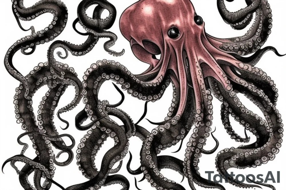 mutated octopus tattoo idea