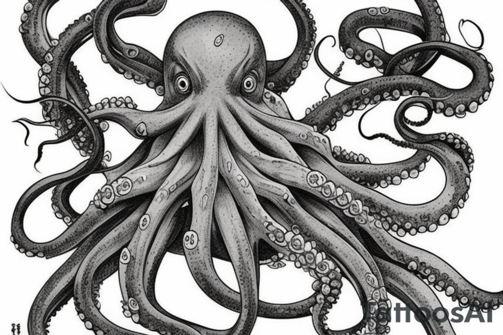 mutated octopus tattoo idea