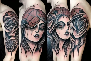 spider with a woman's head tattoo idea