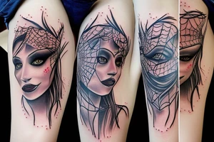 spider with a woman's head tattoo idea