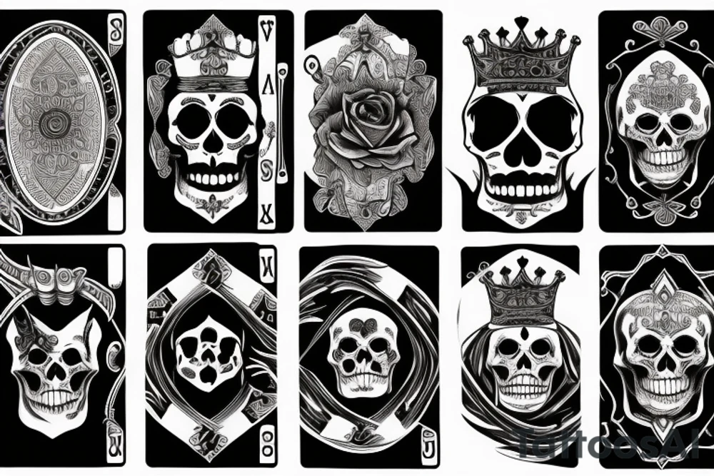 Skeleton king playing card tattoo idea