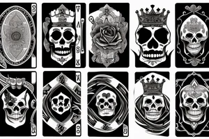 Skeleton king playing card tattoo idea