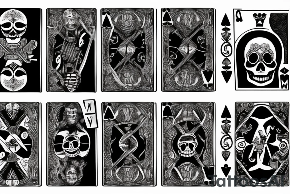 Skeleton king playing card tattoo idea